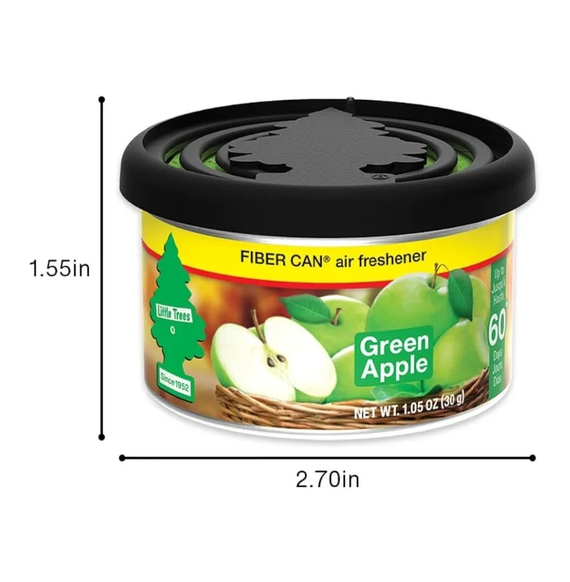 LITTLE TREES Car Air Freshener Fiber Can Long-Lasting Scent - Green Apple (4)