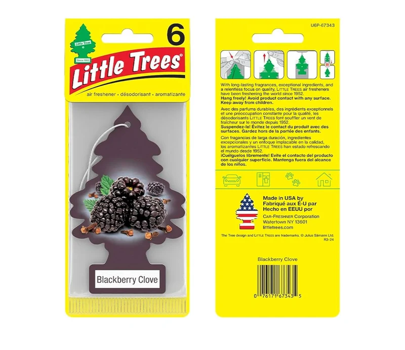 LITTLE TREES Car Air Freshener Hanging Tree Scent - Blackberry Clove (24)
