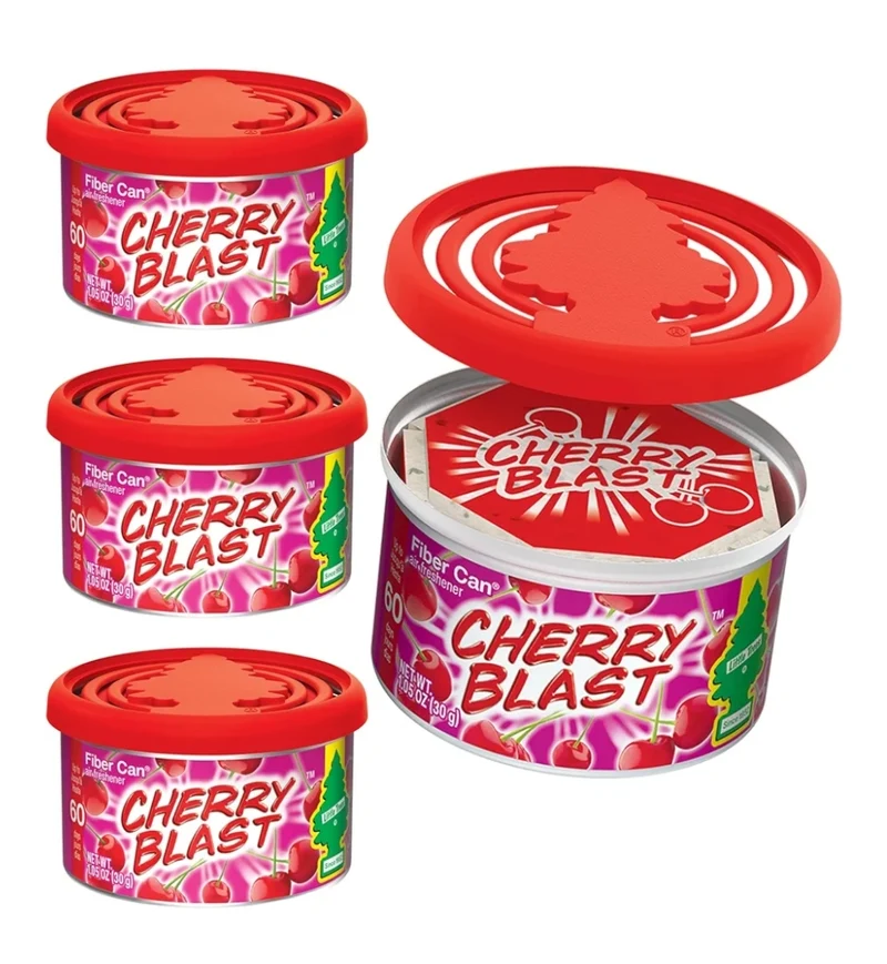 LITTLE TREES Car Air Freshener Fiber Can Scent - Cherry Blast (4) Air Fresheners