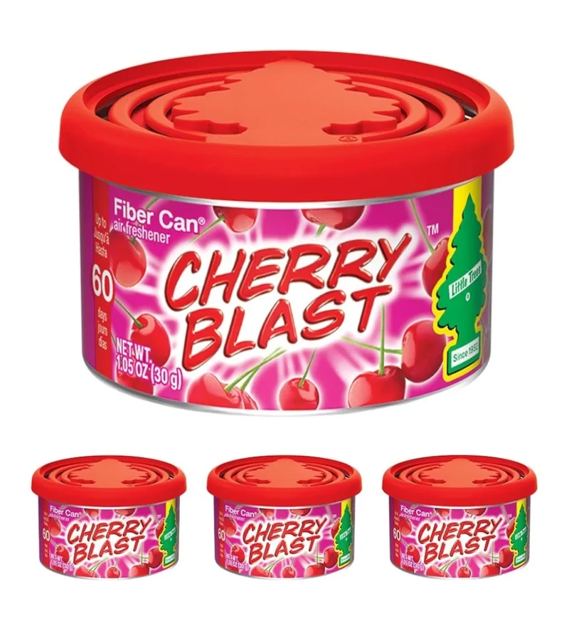 LITTLE TREES Car Air Freshener Fiber Can Scent - Cherry Blast (4) Air Fresheners