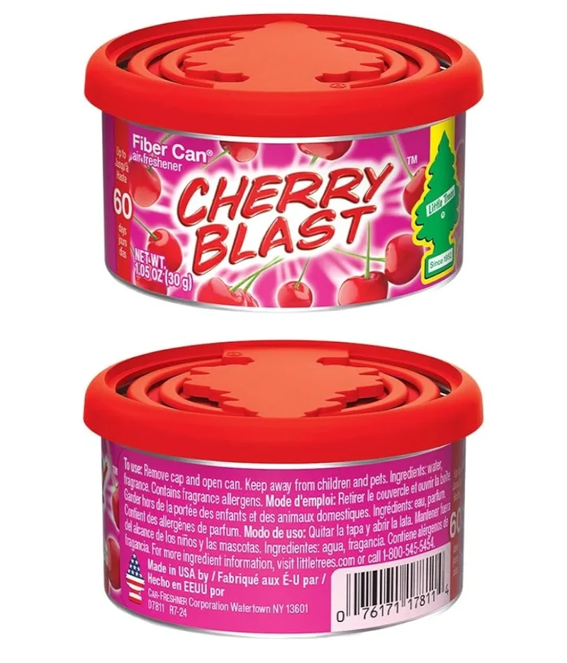 LITTLE TREES Car Air Freshener Fiber Can Scent - Cherry Blast (4) Air Fresheners