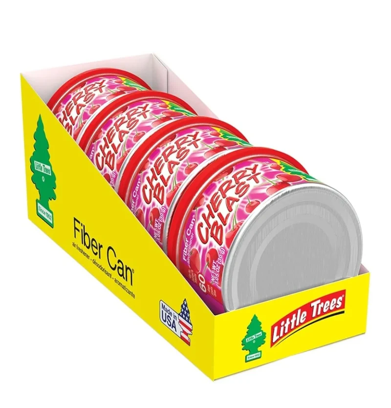LITTLE TREES Car Air Freshener Fiber Can Scent - Cherry Blast (4) Air Fresheners