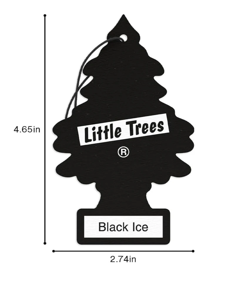 LITTLE TREES Car Air Freshener Long Lasting Scent - Black Ice, 24 counts
