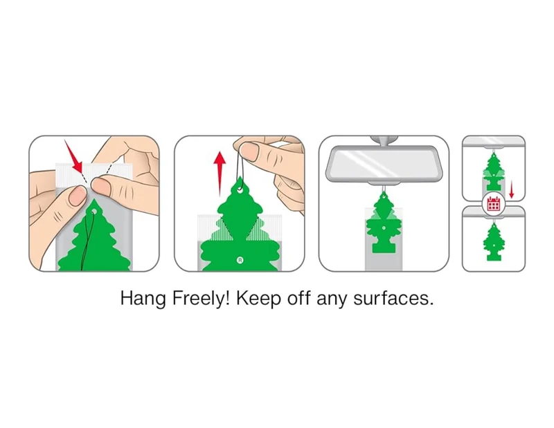 LITTLE TREES Car Air Freshener Long Lasting Scent - Black Ice, 24 counts
