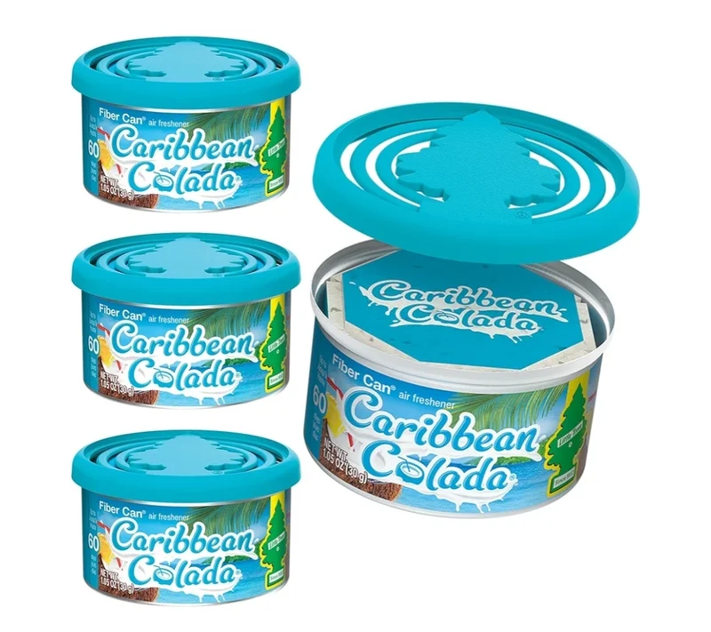 LITTLE TREES Car Air Freshener Fiber Can Scent - Caribbean Colada (4)