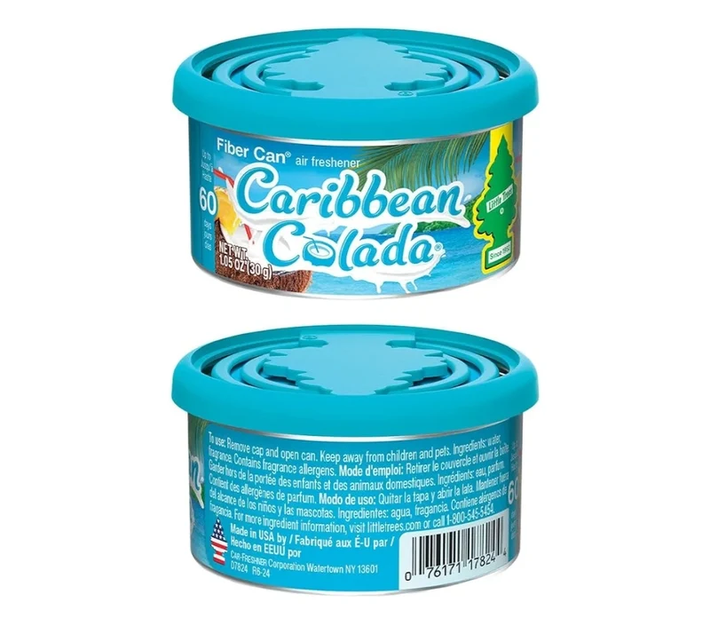 LITTLE TREES Car Air Freshener Fiber Can Scent - Caribbean Colada (4)