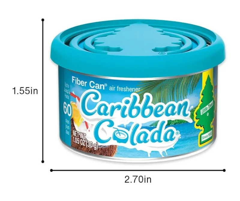 LITTLE TREES Car Air Freshener Fiber Can Scent - Caribbean Colada (4)