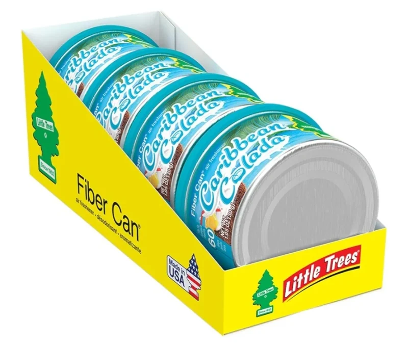 LITTLE TREES Car Air Freshener Fiber Can Scent - Caribbean Colada (4)