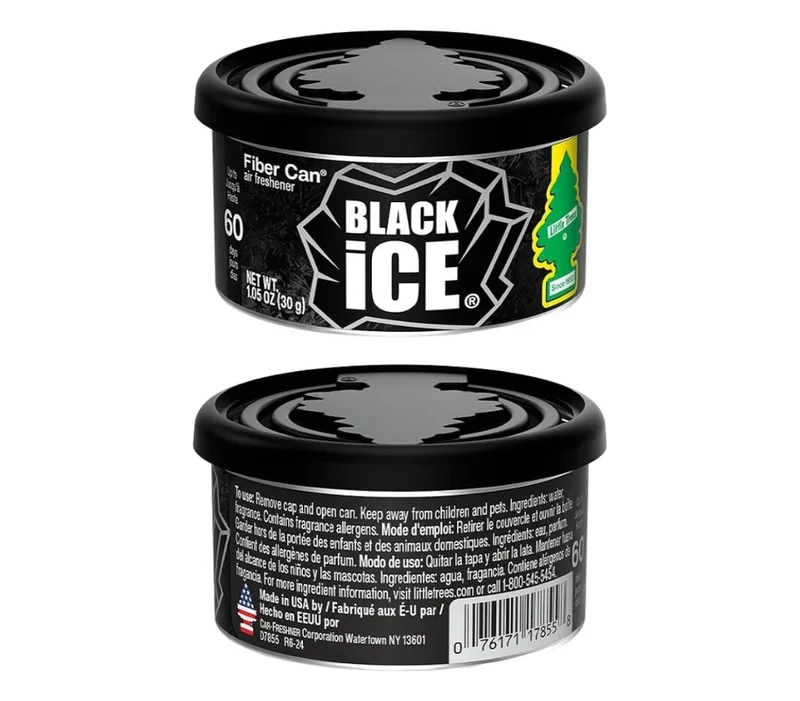 LITTLE TREES Car Air Freshener Fiber Can Long Lasting Scent- Black Ice (4)