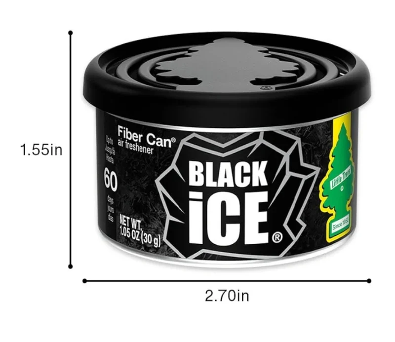LITTLE TREES Car Air Freshener Fiber Can Long Lasting Scent- Black Ice (4)