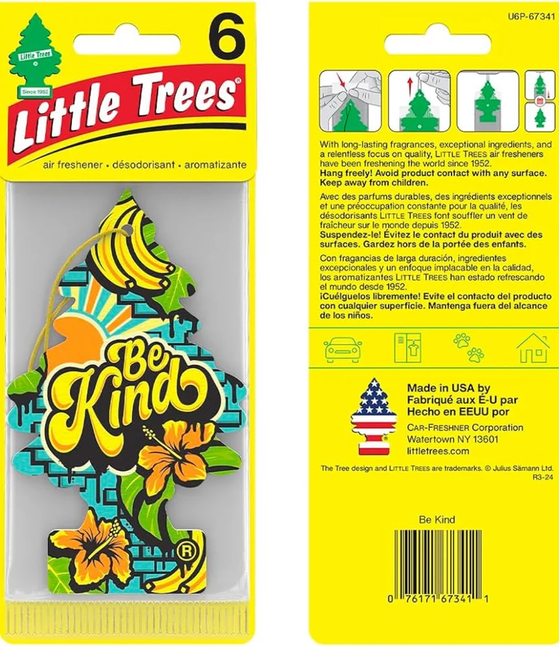 LITTLE TREES Car Air Freshener Hanging Tree Scent - Be Kind (24)