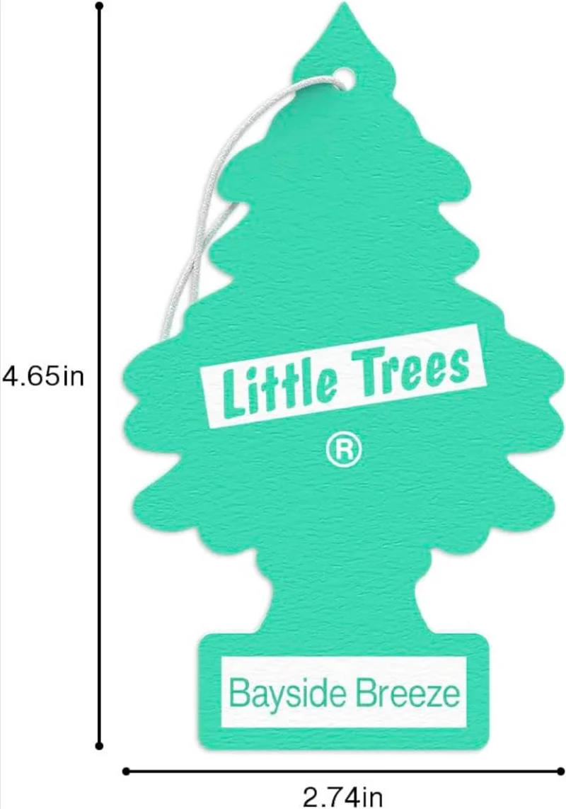 LITTLE TREES Car Air Freshener Hanging Tree Long Lasting Scent - Bayside Breeze 6-Packs