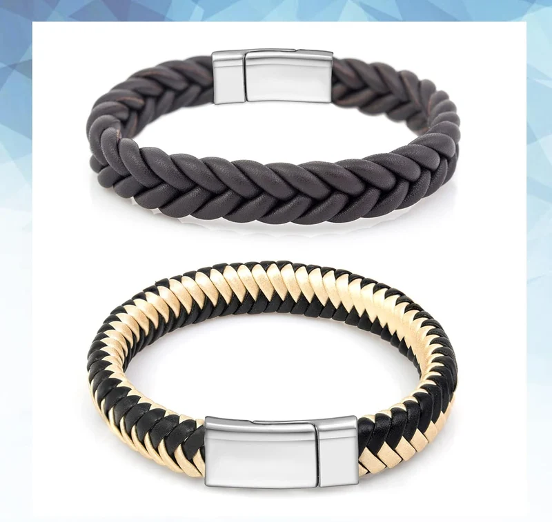 8 PCS 10x3 mm Flat Leather Magnetic Clasps Bracelet Jewelry Making Magnetic Clasps Silver Bracelet Metal and Closures DIY Locking for Jewelry Craft Making Supplies