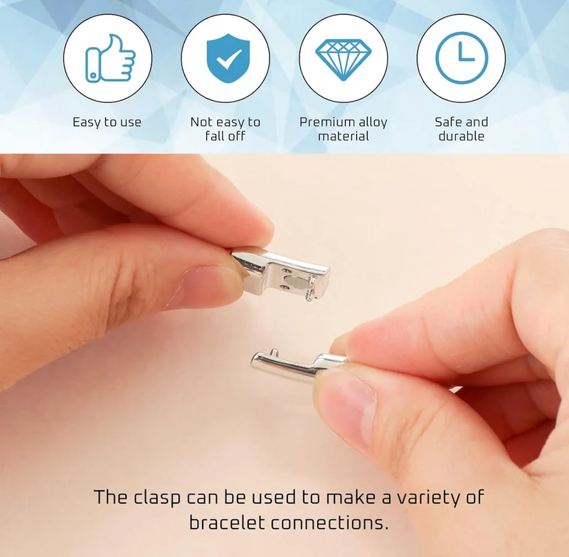 8 PCS 10x3 mm Flat Leather Magnetic Clasps Bracelet Jewelry Making Magnetic Clasps Silver Bracelet Metal and Closures DIY Locking for Jewelry Craft Making Supplies