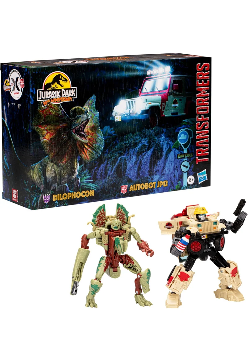 Transformers Collaborative Jurassic Park x Toys Dilophocon & Autobot JP12, Action Figures for Boys and Girls Ages 8 and Up