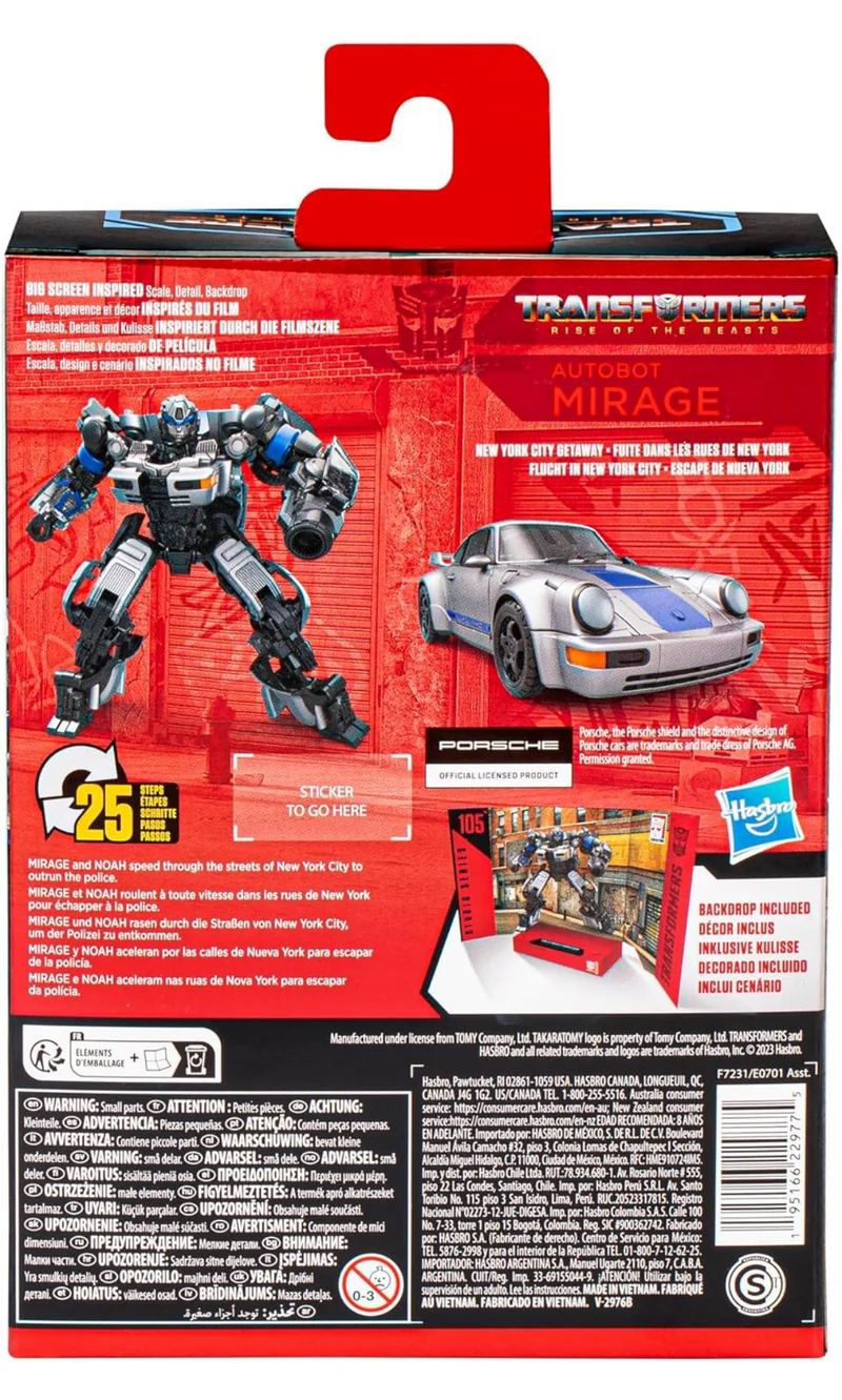 Transformers Toys Studio Series Deluxe Rise of The Beasts 105 Autobot Mirage Toy, 4.5-Inch, Action Figure for Boys and Girls Ages 8 and Up