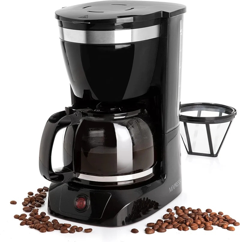 Mixpresso 10-Cup Drip Coffee Maker, Black Coffee Pot With Reusable Filter