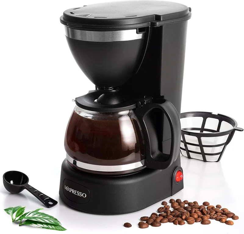 Drip Coffee Maker by Mixpresso Coffee (6 Cups), Black