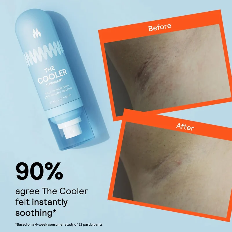 Meridian The Cooler Daily Soothing Spray, Intimate After Shave for Pubic & Bikini Area, Armpits, Healing Mist for Women & Men, Treats Redness, Razor Burn & Itchiness, Instant Cooling Effect