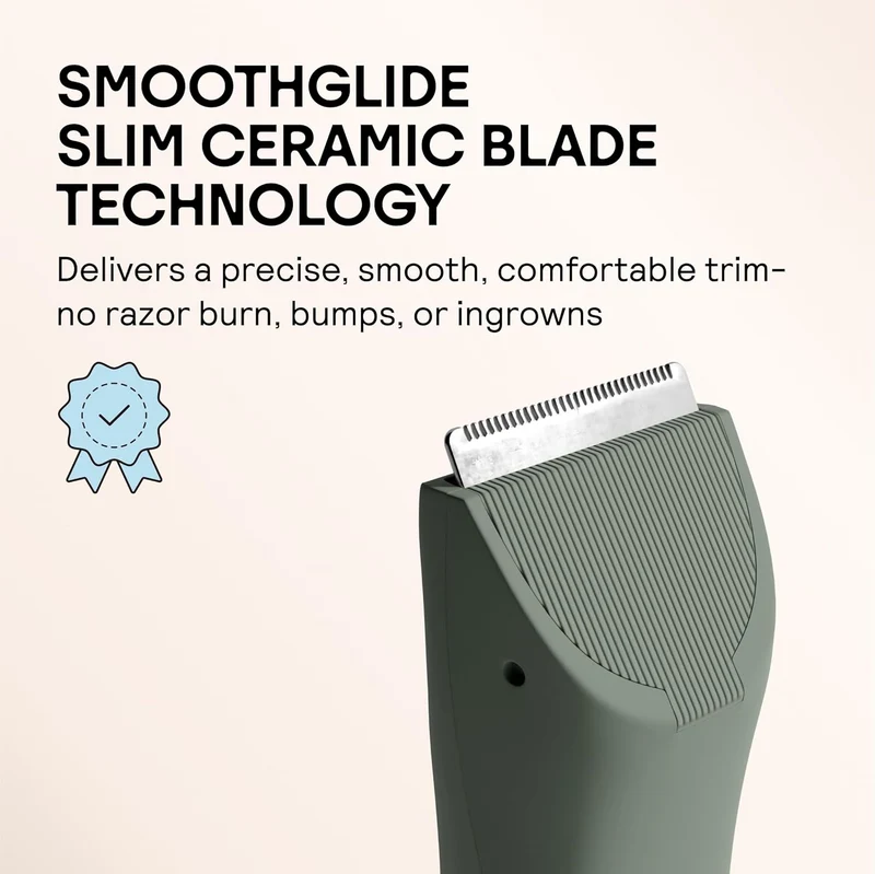 MERIDIAN - Slimmer Trimmer Replacement Blade - Ceramic Blades for Electric Body & Pubic Hair Trimmer, Sage, 1 Pack
