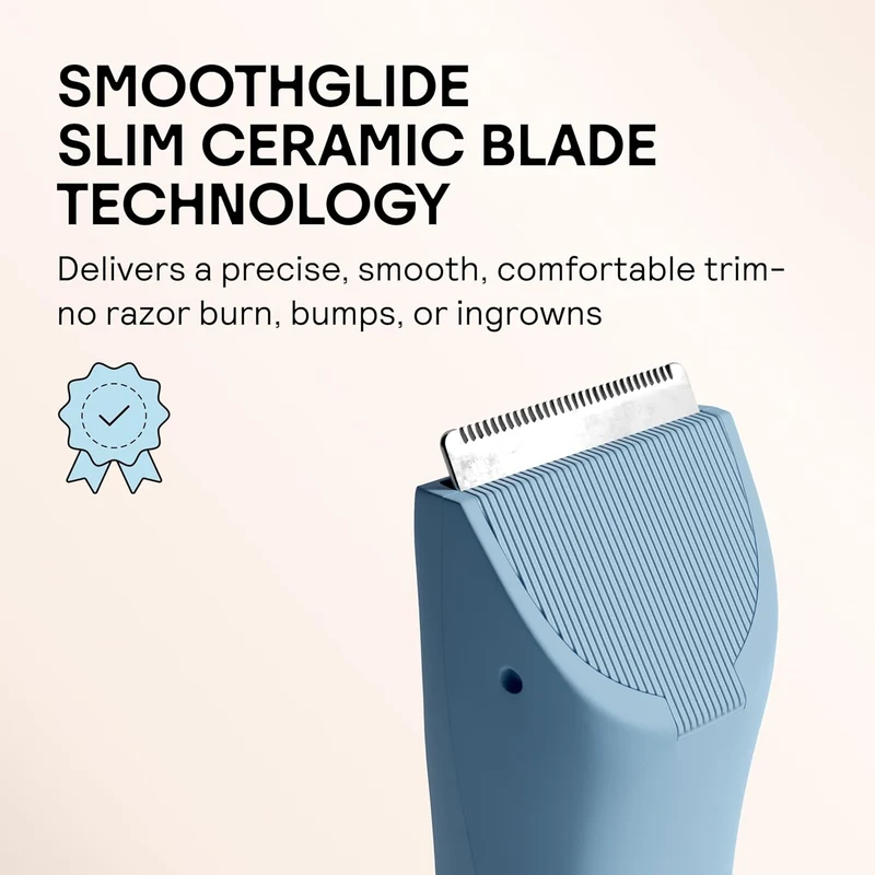 MERIDIAN - Slimmer Trimmer Replacement Blade - Ceramic Blades for Electric Body & Pubic Hair Trimmer, Sky, 1 Pack