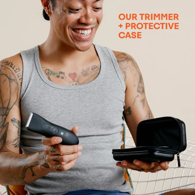 MERIDIAN Hard Case Groin Trimmer for Men and Women – Hard Travel Storage Case Trimmers and Accessories – Onyx Black