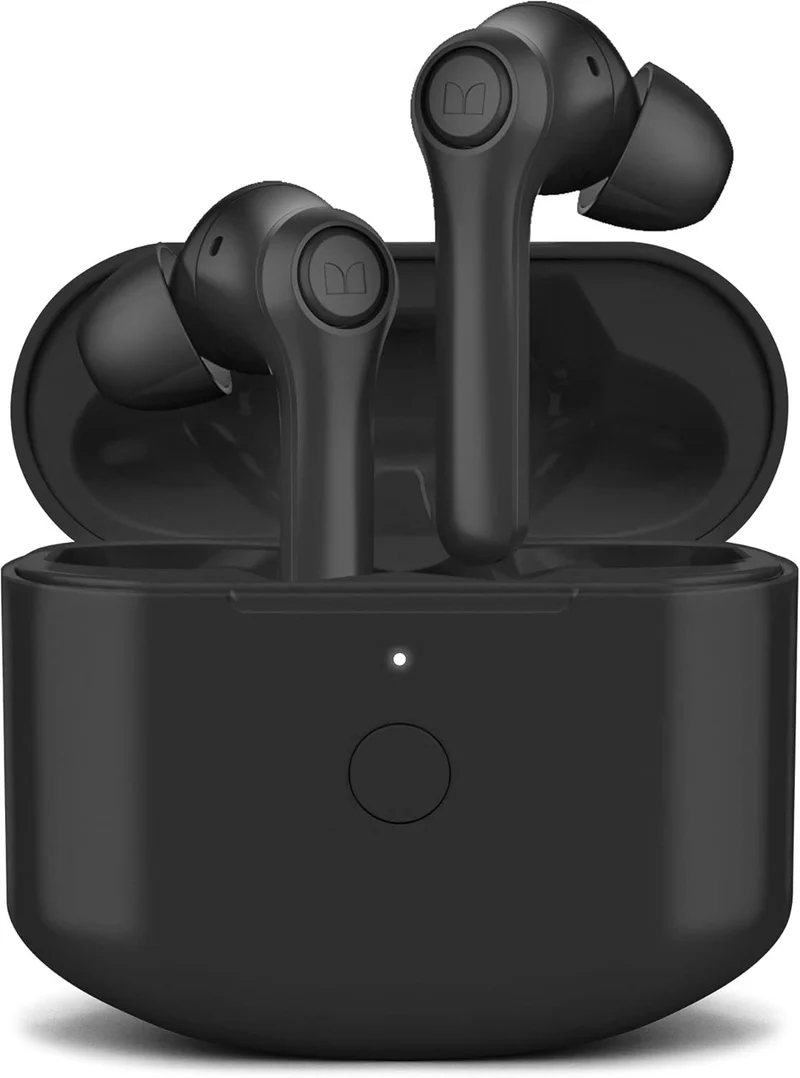 Monster Verse True Wireless Earbuds with Charging Case, Bluetooth 5.0 in-Ear Stereo Headphones, Built-in Mic for Clear Calls, USB-C Quick Charge (Black)