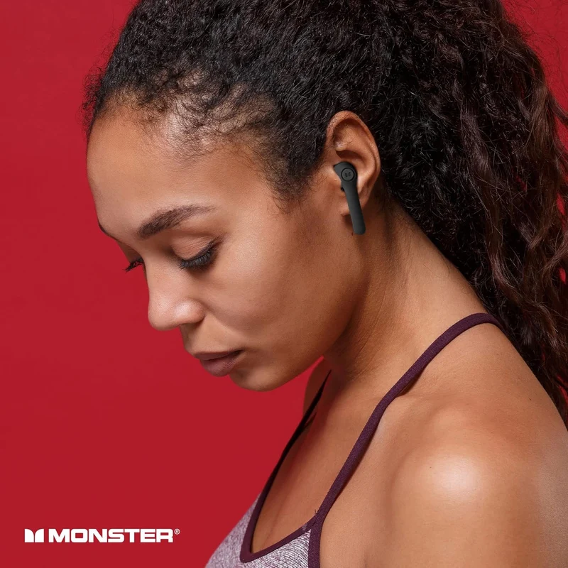 Monster Verse True Wireless Earbuds with Charging Case, Bluetooth 5.0 in-Ear Stereo Headphones, Built-in Mic for Clear Calls, USB-C Quick Charge (Black)