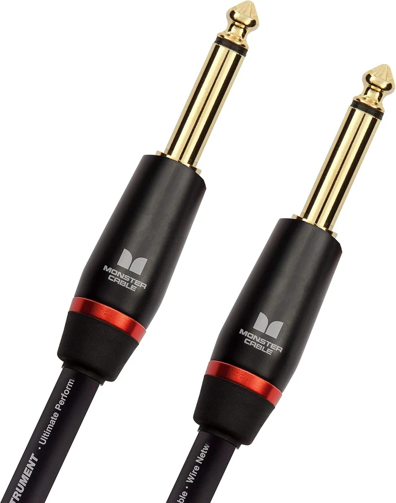 Monster 21 ft Straight to Straight Bass Guitar Cable. 95% Copper Braided Shield. Bass Guitar Amp Cord
