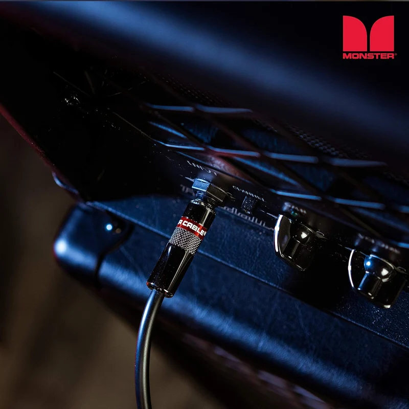 Monster Prolink Classic Instrument Guitar Cable - 6 ft Straight to Straight Instrument Cable. All Metal & Duraflex Outer Jacket. 90% Copper Braided Shield Monster Instrument Cable