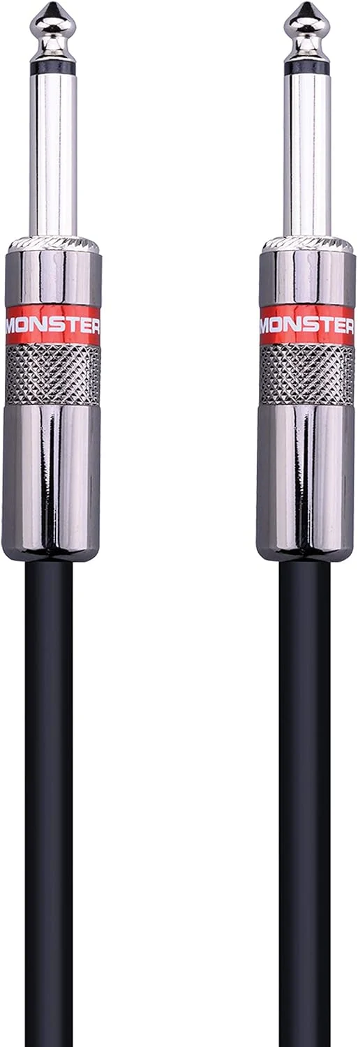 Monster Prolink Classic Speaker Cable - 25FT Straight to Straight Instrument Cable - Straight 1/4-Inch Plugs - Guitar Cord w/Superior Signal Transfer, Noise Reduction, Duraflex Outer Jacket