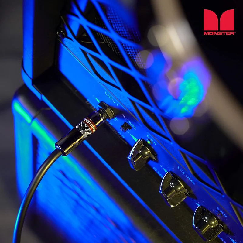 Monster Prolink Classic Speaker Cable - 12FT Straight to Straight Instrument Cable - Straight 1/4-Inch Plugs - Guitar Cord w/Superior Signal Transfer, Noise Reduction, Duraflex Outer Jacket