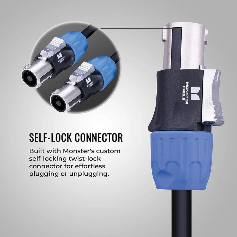 Monster Prolink Performer 600 Speaker Cable with Speak,On Connectors, 20ft, Speak,On Plugs