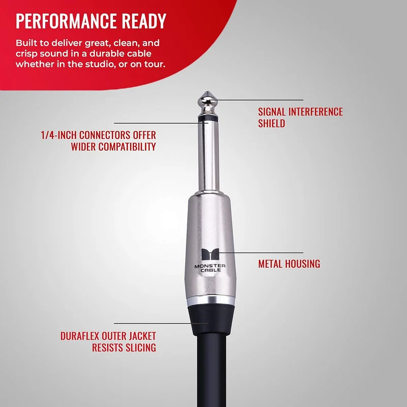 Monster Prolink Performer 600 Speaker Cable: 3 ft, Straight 1/4 Plugs