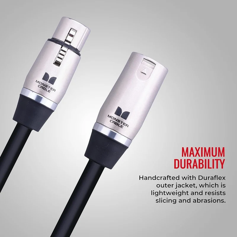 Monster Cable Prolink Performer 600 – 50ft XLR Microphone Cable with Microfiber Dielectric and Duraflex Jacket
