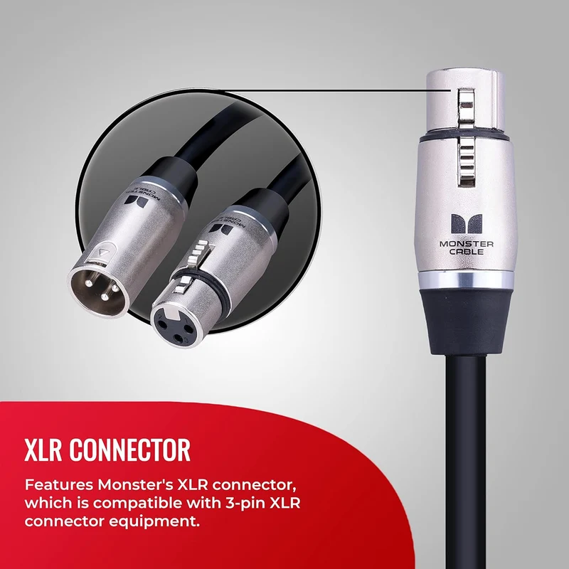 Monster Cable Prolink Performer 600 – 30ft XLR Microphone Cable with Microfiber Dielectric and Duraflex Jacket