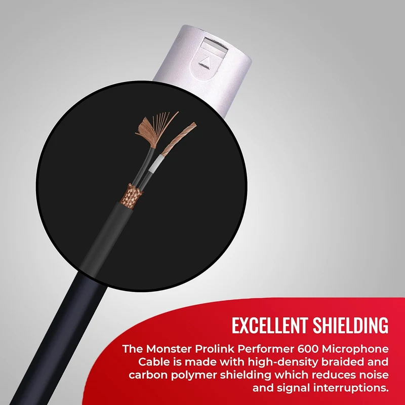 Monster Cable Performer 600 Microphone Cable. 5 ft Cable. Custom Cables. Microfiber Dielectric Duraflex Jacket XLR Microphone Cable.