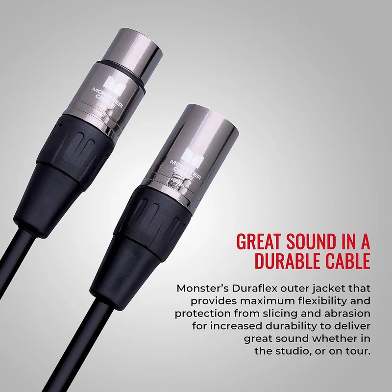 Monster Prolink Classic Microphone Cable: 20 ft, Silver Contact XLRs