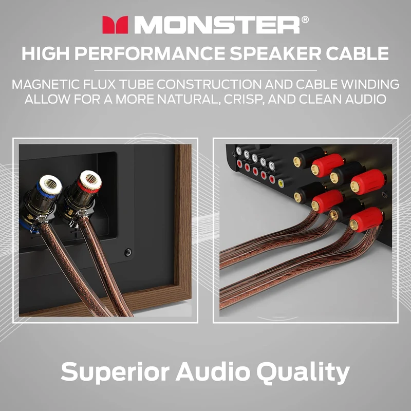 Monster XP Copper Clad Aluminum (CCA) Speaker Wire 12 Gauge Cable 100 FT Spool - Ideal for Home Cinema Cables and Car Audio Cable