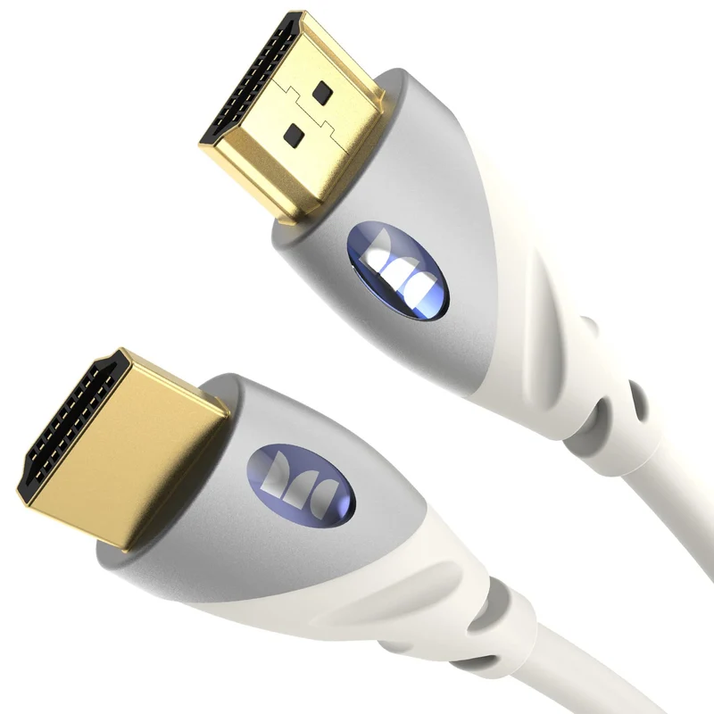 NEW Monster HDMI Cable 4k Ultra HD with Ethernet - Corrosion-Resistant 24k Rose Gold Contacts and V-Grip Connection - HDMI Cable for PS3 and Computer Monitor - 6 FT