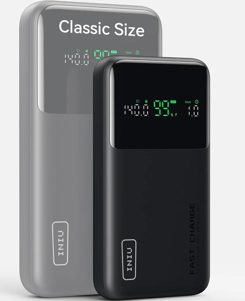 INIU 140W Power Bank, Compact 25000mAh High Capacity Laptop Portable Charger, USB C in&Out Tablet Powerbank, Smart Digital Display Phone Charger for iPhone 16 15, Samsung, iPad, MacBook, Laptop etc.