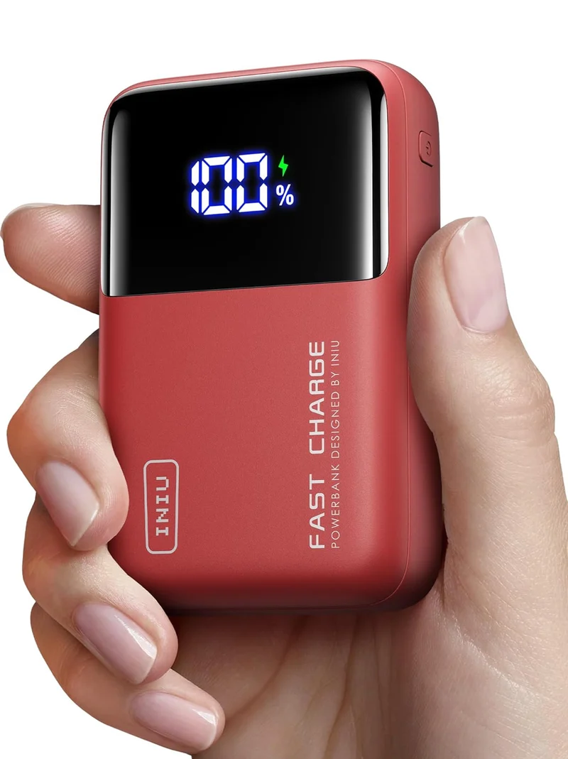 INIU Power Bank, 25000mAh 100W High Capacity USB C Laptop & Phone Portable Charger, Fast Charging Flight Cruise Ship Travel Essential Mini Battery Pack for College Students Travelers Boys Girls, Red