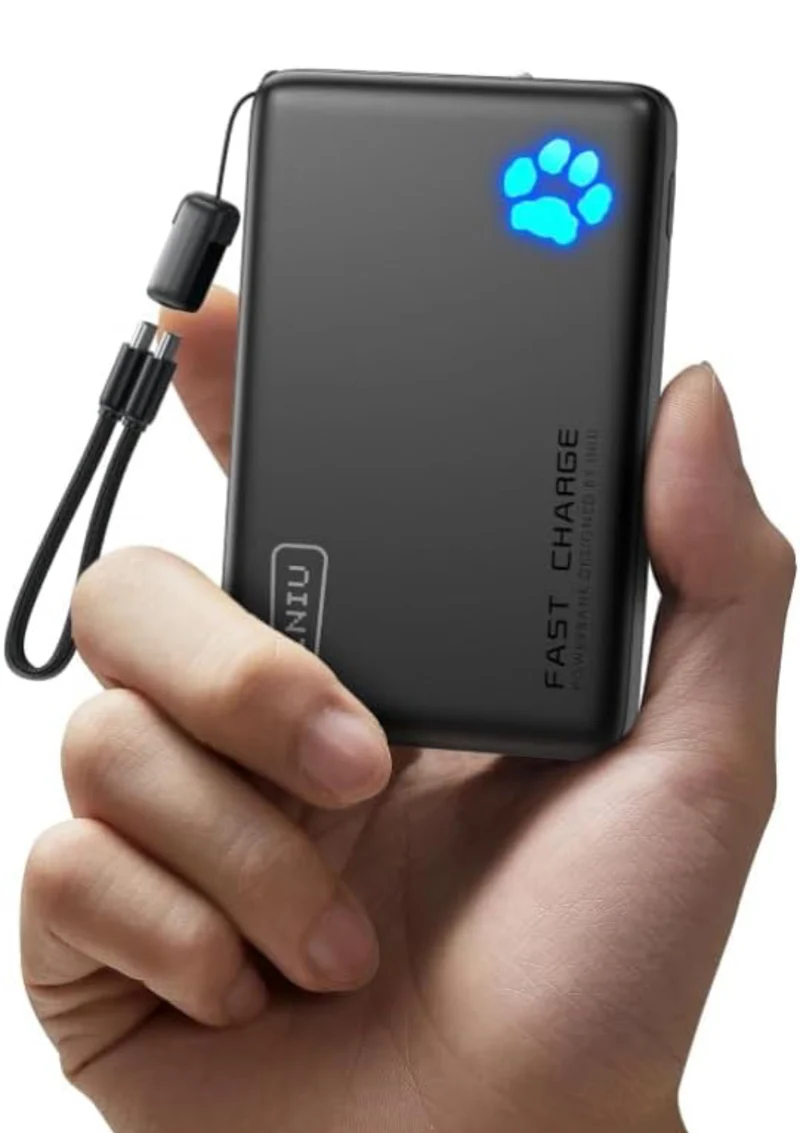 INIU Portable Charger, Lightest 10000mAh 45W PD Power Bank, USB C in&Out Fast Charging Battery Pack, External Phone Powerbank Compatible with iPhone 16 15 14 13 Samsung S22 S21 Google iPad etc