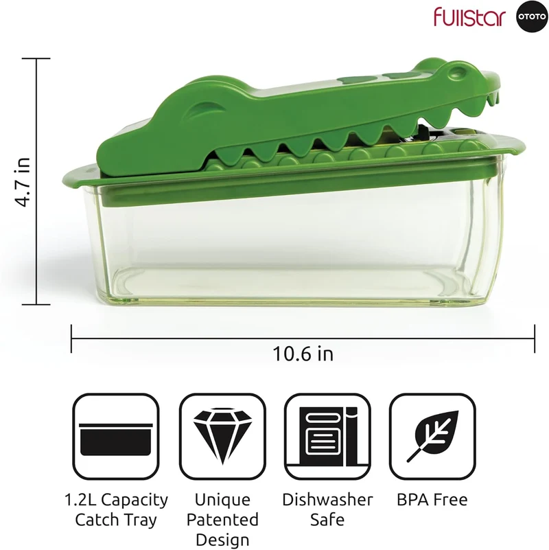 NEW Fullstar X OTOTO Croc Chop Vegetable Chopper & Slicer - Multifunctional Food Chopper, Crocodile Onion Cutter, Cool Kitchen Gadgets & Housewarming Gifts