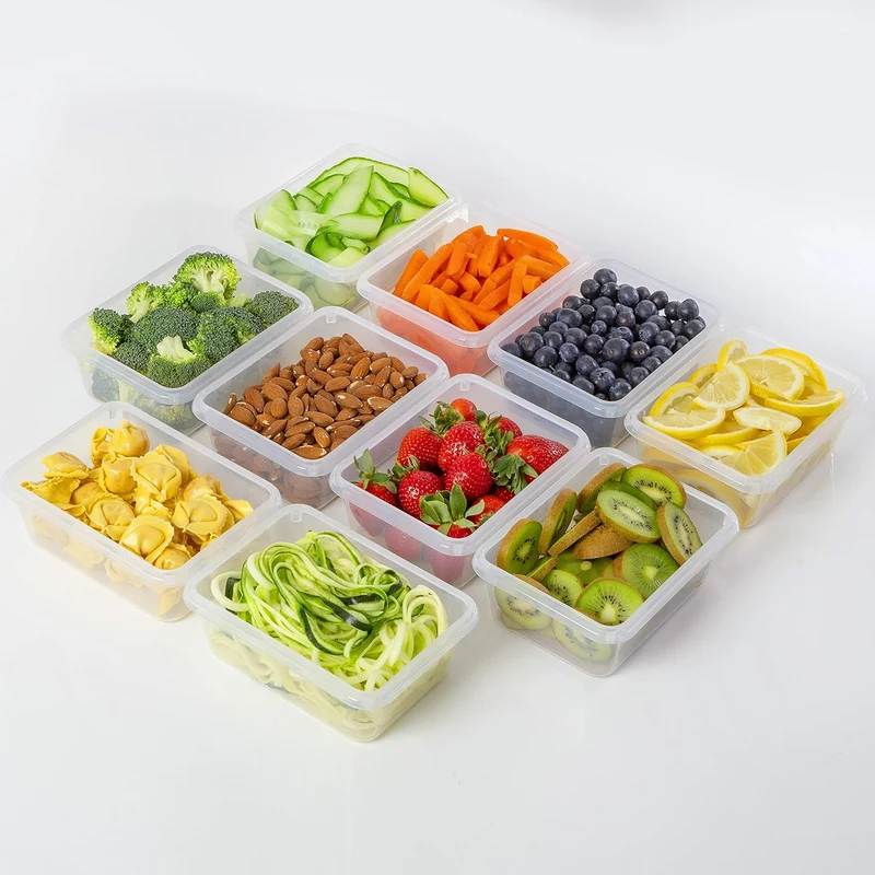 Fullstar 20-Piece Plastic Food Storage Containers with Lids (10 Containers & 10 Lids) - Leakproof, BPA-Free, Meal Prep Containers, Reusable Lunch Storage Set for Kitchen Organization (Pack of 20)