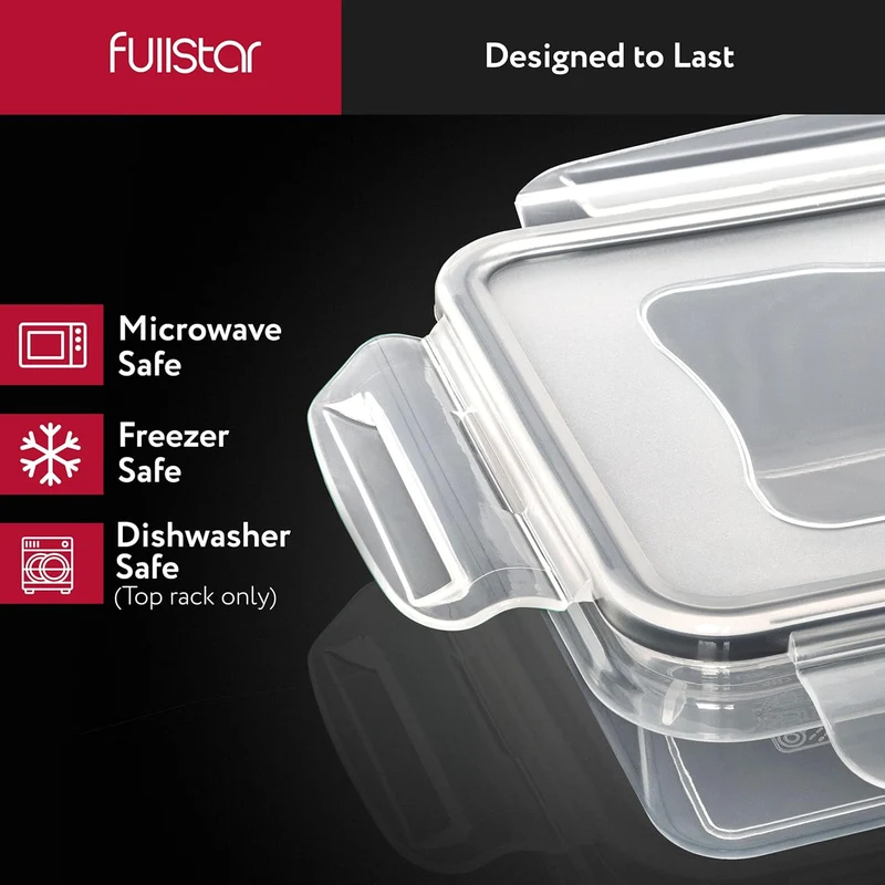 Fullstar 50-Piece Plastic Food Storage Containers with Lids (24 Containers & 24 Lids) - Leakproof, BPA-Free, Meal Prep Containers, Reusable Lunch Storage Set for Kitchen Organization (Pack of 50)