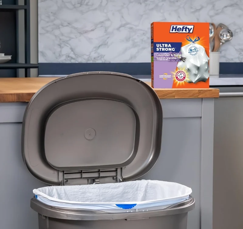 Hefty Ultra Strong Tall Kitchen Trash Bags, Lavender & Sweet Vanilla Scent - 13 Gallon (80CT)