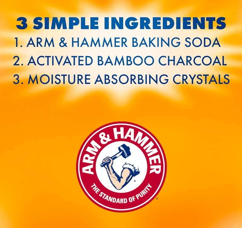 Arm & Hammer Essentials Disposable Moisture Absorber and Odor Eliminator Tub, Fragrance Free, 1 lb. (Pack of 3)