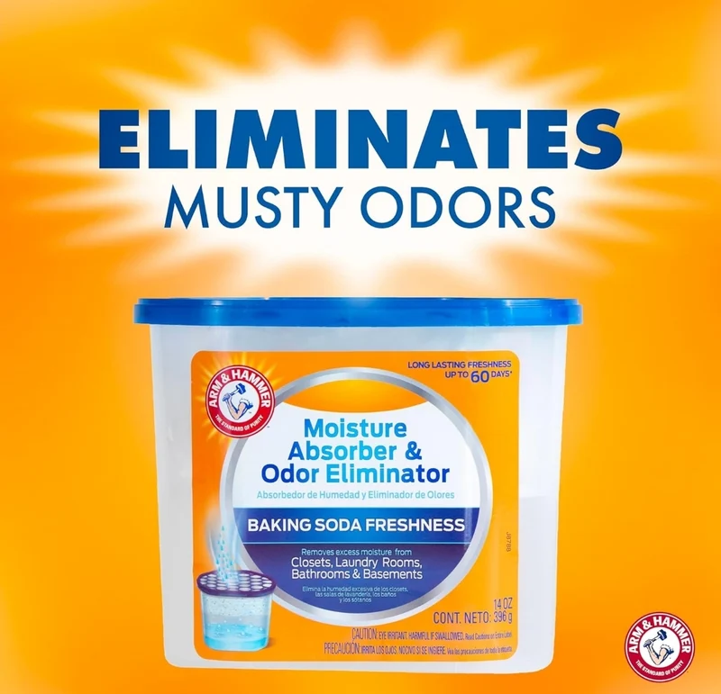 Arm & Hammer Fragrance Free Moisture Absorber and Odor Eliminator (14 oz. Tub 3ct) Trap Excess Moisture