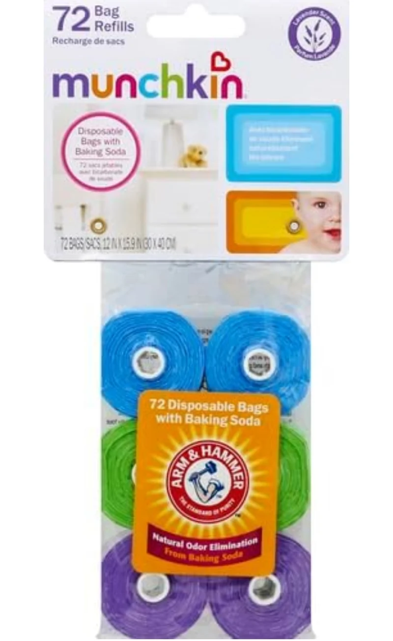 Munchkin Arm and Hammer Diaper Bag Refills - 6 Pack (72 Bags)